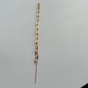 18K Gold PVD Stainless Steel Paperclip Chain Bracelet Large